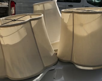 Lamp Shade Silk Outer Fabric - Soft Fabric Lining Repair - Before and After