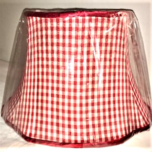 Lamp Shade - Soft Lined Metal Frame - Hand Sewn Gingham