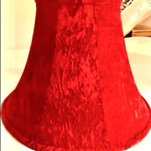 Lamp Shade - Hand Sewn - Sturdy Metal Frame - Red Velve Röd