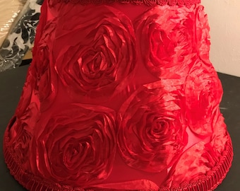 Hand Sewn - Soft Lined - Lamp Shade - Rosette Theme - Floral Theme - Roses Theme - Wedding Decor - Valentine's Day Decor - Royal Theme