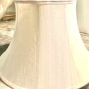 Lamp Shade - Soft Lined - Hand Sewn - White Silk Shantung