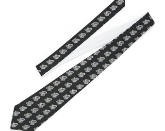 White Geometric Butterfly Necktie