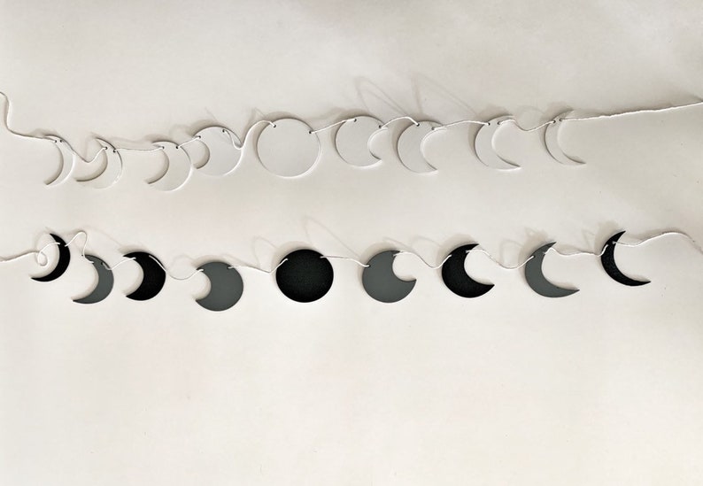 Wood Moon Banner Moon Banner Moon Garland Moon Bunting Etsy