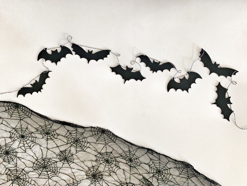 Wood Black Bat Banner Bat Banner Bat Garland Halloween | Etsy