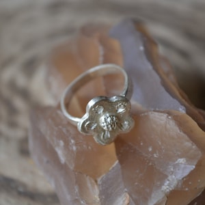 Precious Metal Clay 99.9% pure silver flower ring