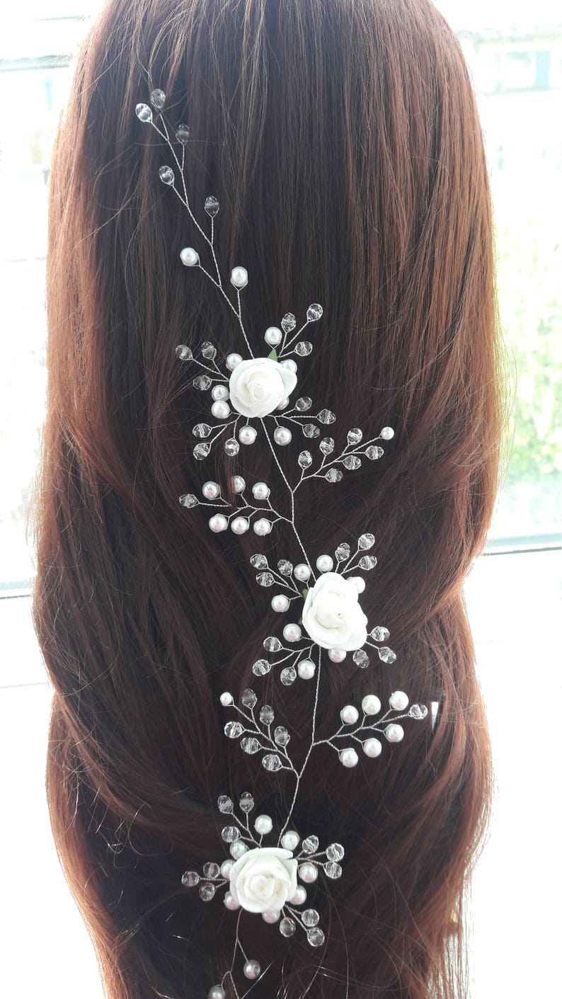 Bridal hair vine.floral hair vine.hair vine wedding.flower Etsy