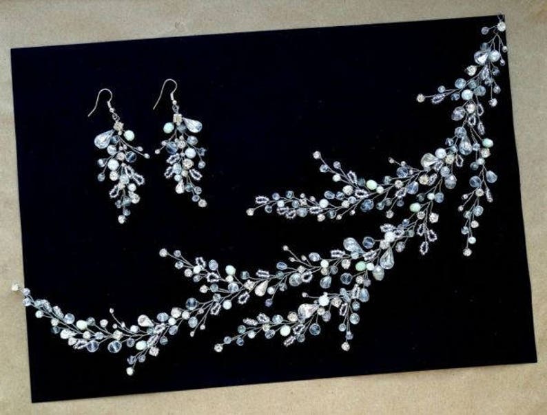 Extra Long Hair Vine,Bridal Hair Vine,Wedding Hair Vine,Crystal Hair Peice,Pearl Hair Vine,Bridal Jewelry,Hair vine.Wedding vine.rose gold