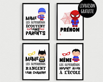 Cadre Super Heros Etsy