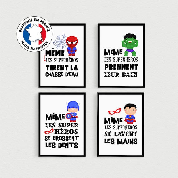 Affiches Superheros Affiche Citation En Francais Decoration Etsy