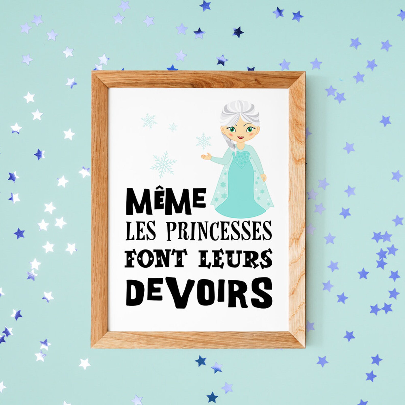 Affiche Princesse Affiche citation en français scandinave Affiche Princesse Affiche citation en français scandinave