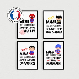 Promo Lot Of 4 Posters Super Hero Quotes For Children To Be Etsy