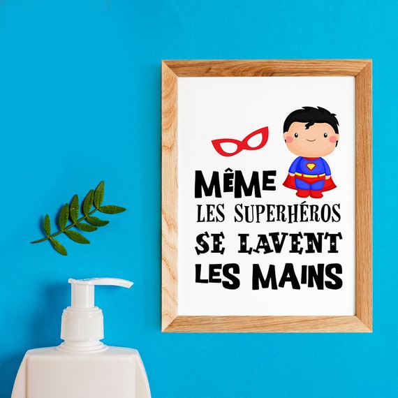 Distributeur De Savon Mural Castorama
 - Poster Super Heros Pour Enfant Meme Les Superheros Se Lavent Etsy