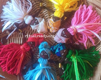 La Madama/Hoodoo Woman Doll Keychain Car Mirror Purse Charm with Prayer Card