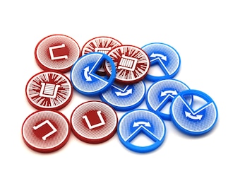 Set of 12 generic Source and Zone acrylic tokens compatible with the 2026 missions of the MCP miniatures game, laser engraved and cut