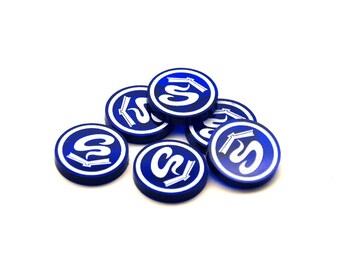 Set of 6 Prepared acrylic counters compatible with Magic MTG - tokens for card games