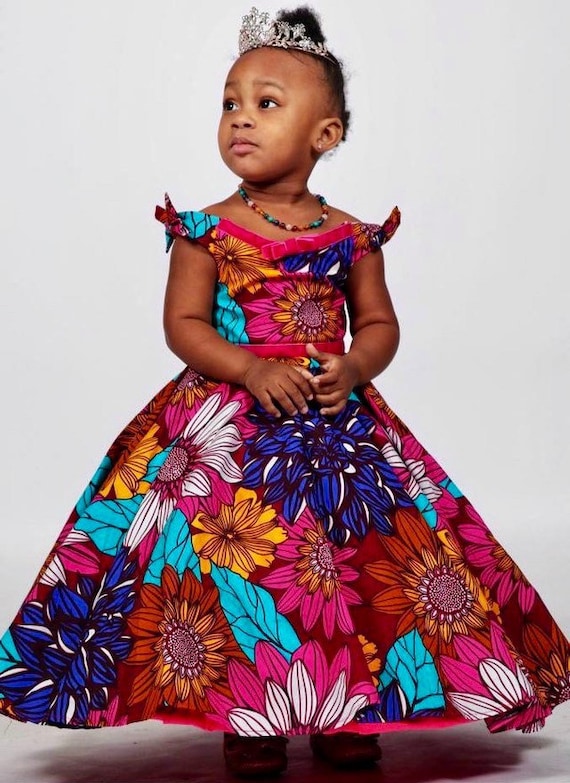 Claire Ankara Ball Gown/ African Print Flower Girl Dress by norasneedle -  Afrikrea
