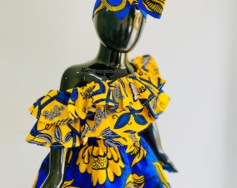 MommadeUK baby outfit / My african princess “Betty” skirt and frilly top / made to order / flower girl / Ankara ball gown