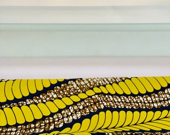 African print fabric / kitenge / wax print fabric / Mommadeuk / lime and brown  / 101