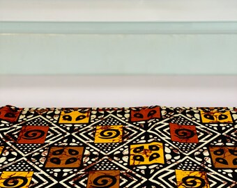 African print fabric / kitenge / wax print fabric / Mommadeuk / earthy shapes print / 148