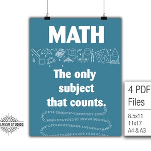 Seul sujet de mathématiques qui compte, mathématiques drôles Poster