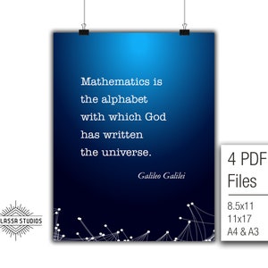 Galileo, Math Poster, Quote, Infinity, Printable Poster, Maths, Education