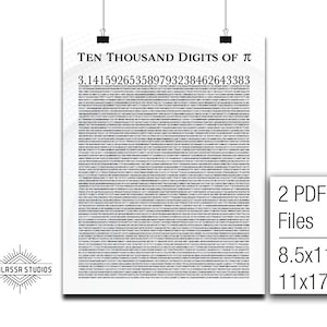 Diez mil dígitos de Pi, Matemáticas Póster