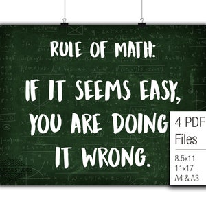 Doing Wrong, Math Poster, Fun, Printable Poster, Maths, Education