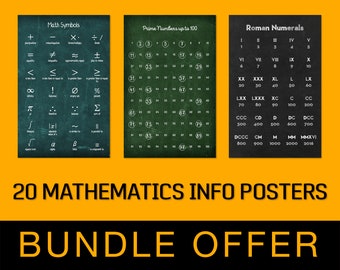 20 Mathematics Info Posters - Bundle Offer