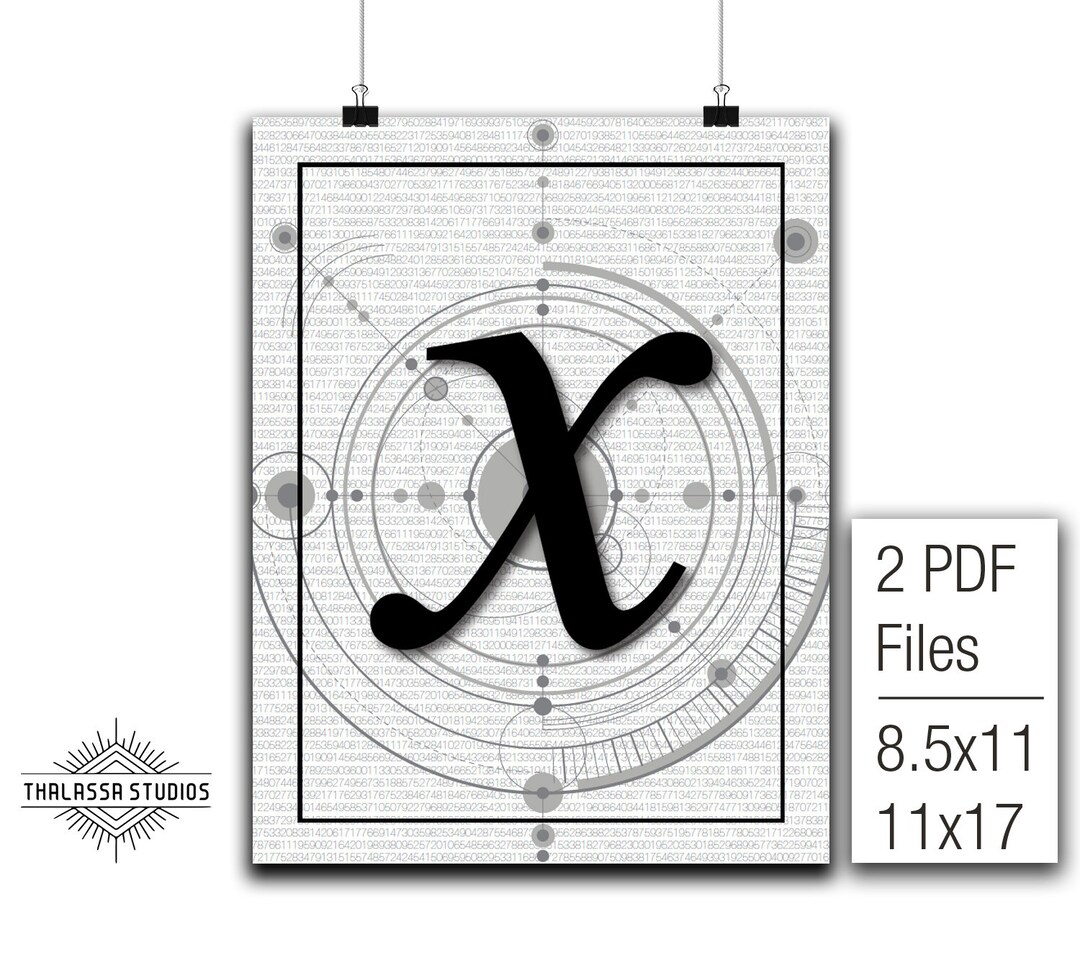 X, Math Poster - Etsy