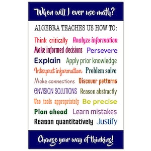 Math Poster, When will I use math?