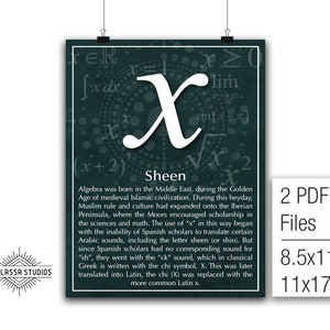 Math Poster, x, Printable Poster, Maths, Education