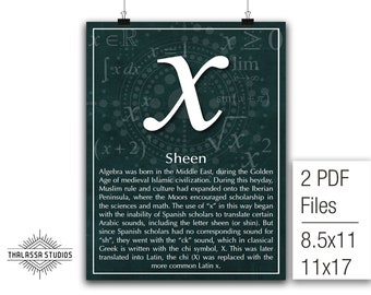 Math Poster, x, Printable Poster, Maths, Education