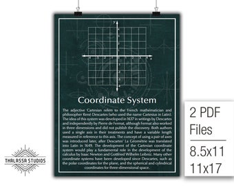 Math Poster, Coordinate Plane, Cartesian Plane, Equality, Printable Poster, Maths, Education