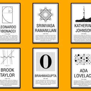 Posters of 43 Mathematicians - Bundle Offer - Etsy
