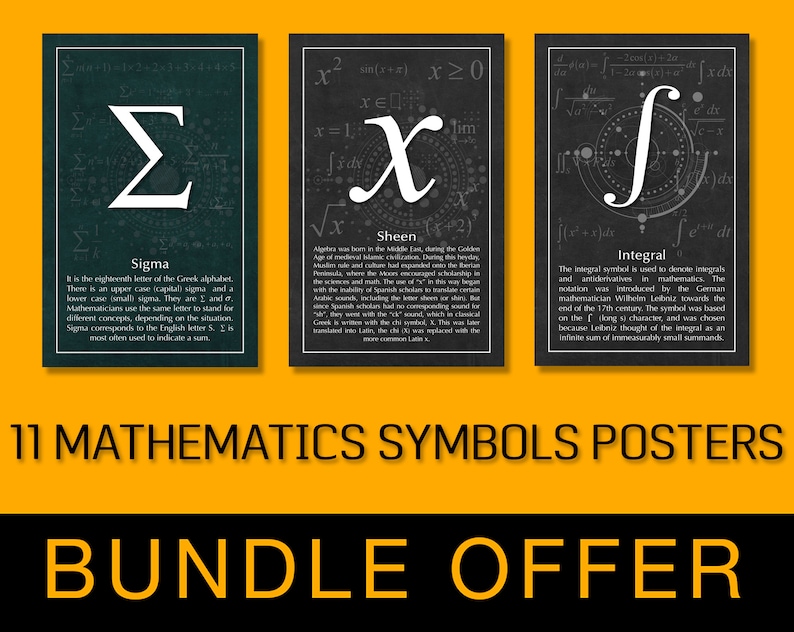 11 Mathematics Signs Posters - Bundle Offer | PDF - Etsy
