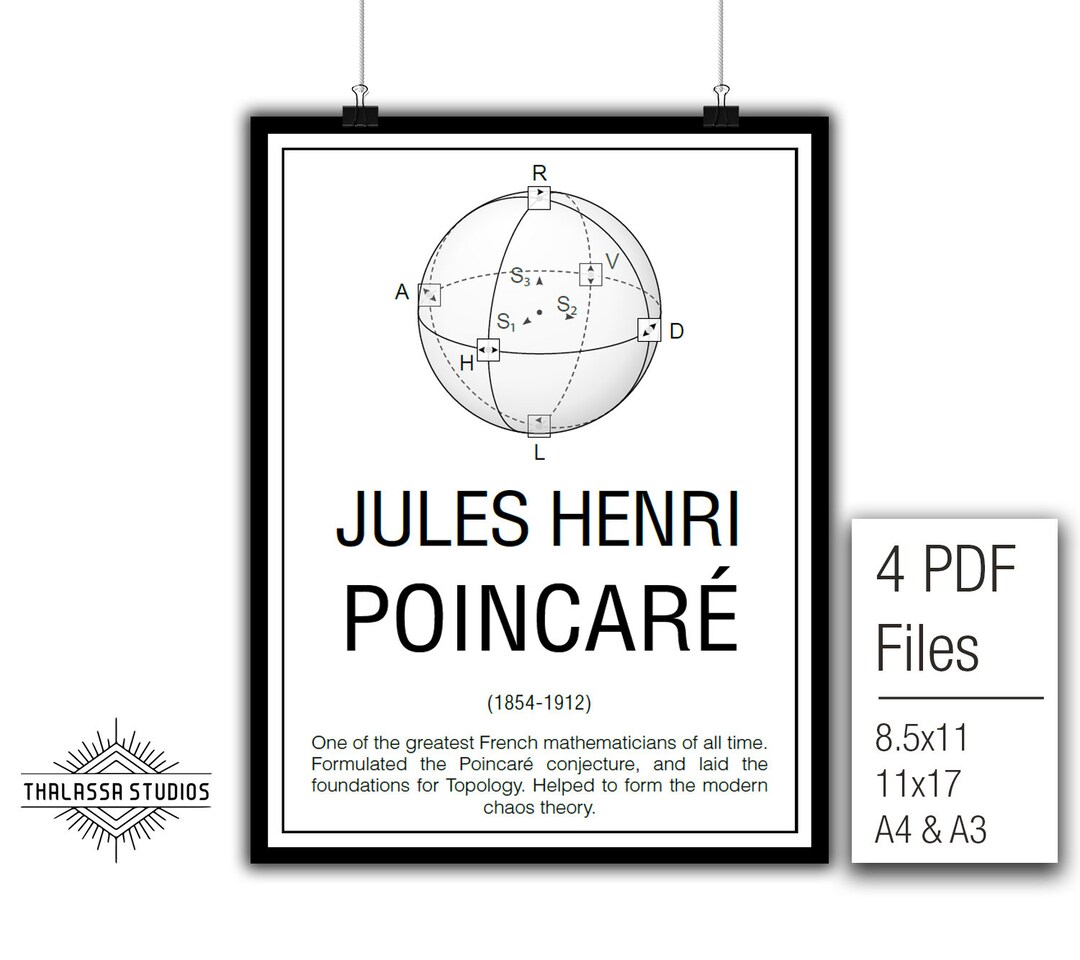Pointcarre Math Math Poster, Printable Poster, Maths, Education. Mathematician, Henri ...