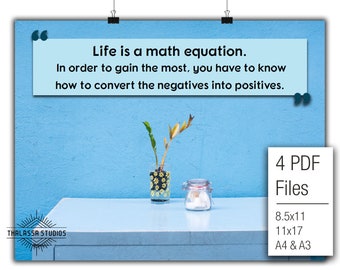 Life, Math Poster, Quote, Printable Poster, Maths, Education