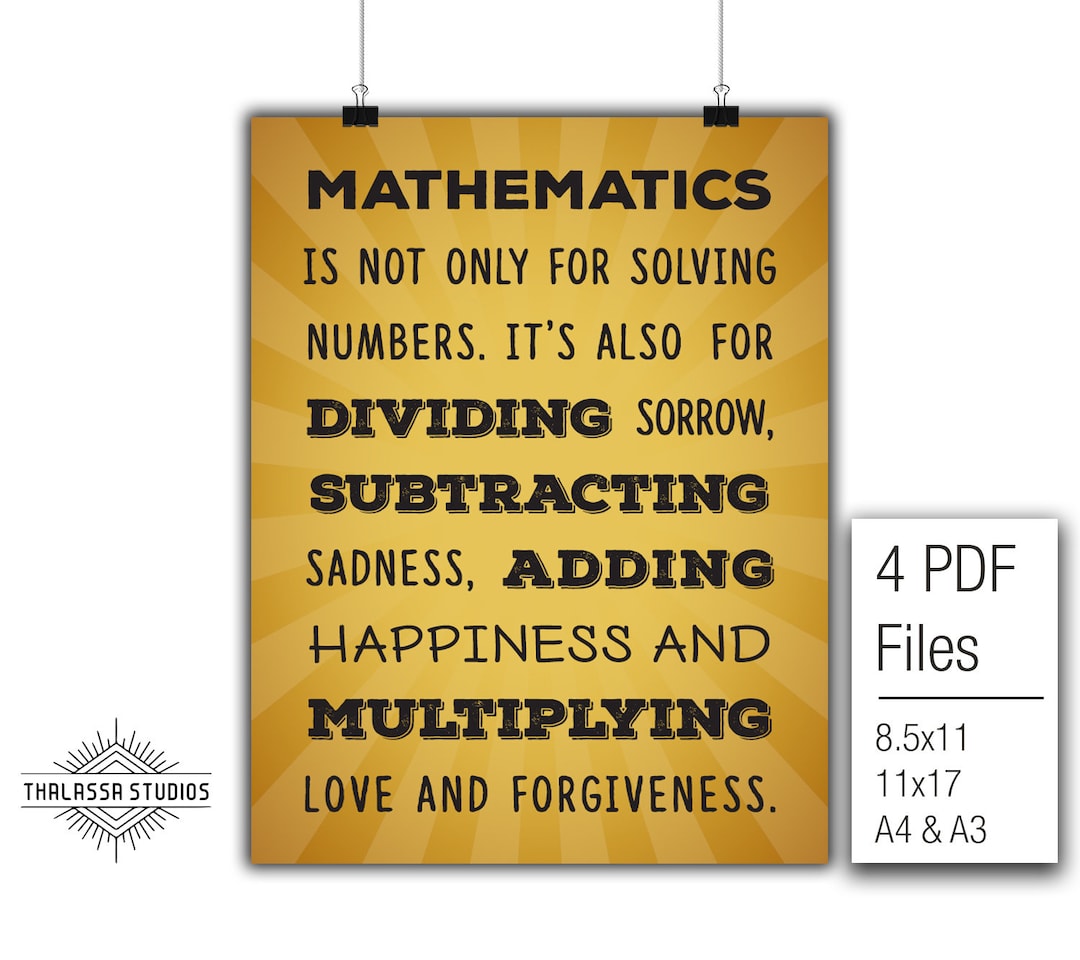 Math Poster, Quote, Printable Poster, Maths, Education - Etsy