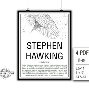 Stephen Hawking, Science Poster,  Printable Poster, Science, Education, Scientist