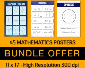 45 Algebra and Geometry Posters - Bundle Offer