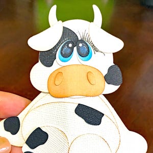 Cow Die Die cut, Farm Die Cut, Layered Die cut, Premade Paper Piecing, Scrapbook Embellishment Layout Card, Album, Scrappin Heaven, A80
