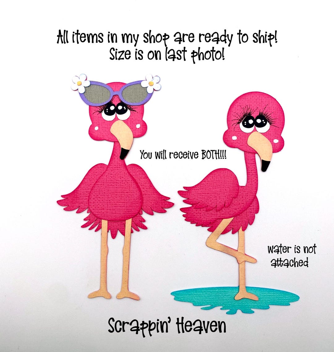 Flamingo Girl Boy Animal Zoo, Beach Die Cut, Premade Paper Piecing ...