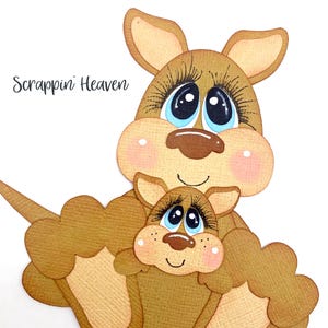 Kangaroo Baby Zoo Die cut, Farm, Layered die cut, Premade Paper Piecing, Scrapbook Embellishment Layout Card, Album, Scrappin Heaven, B28