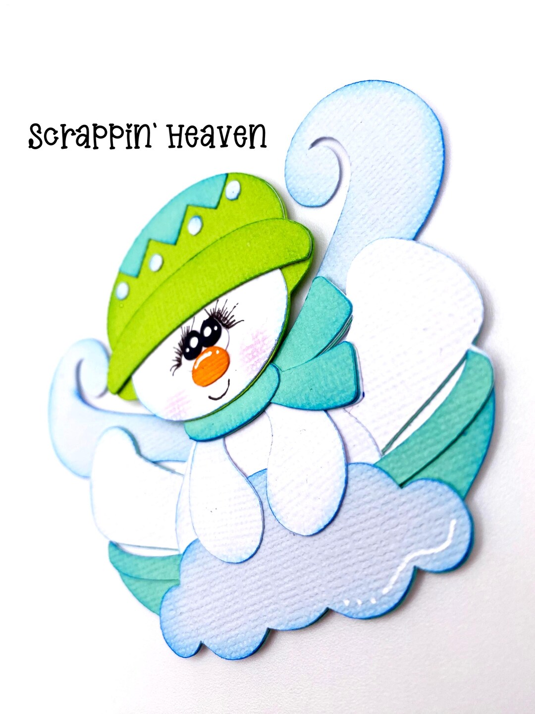 Snowman Die Cut Winter Layered Scrapbook Premade Paper Piecing ...