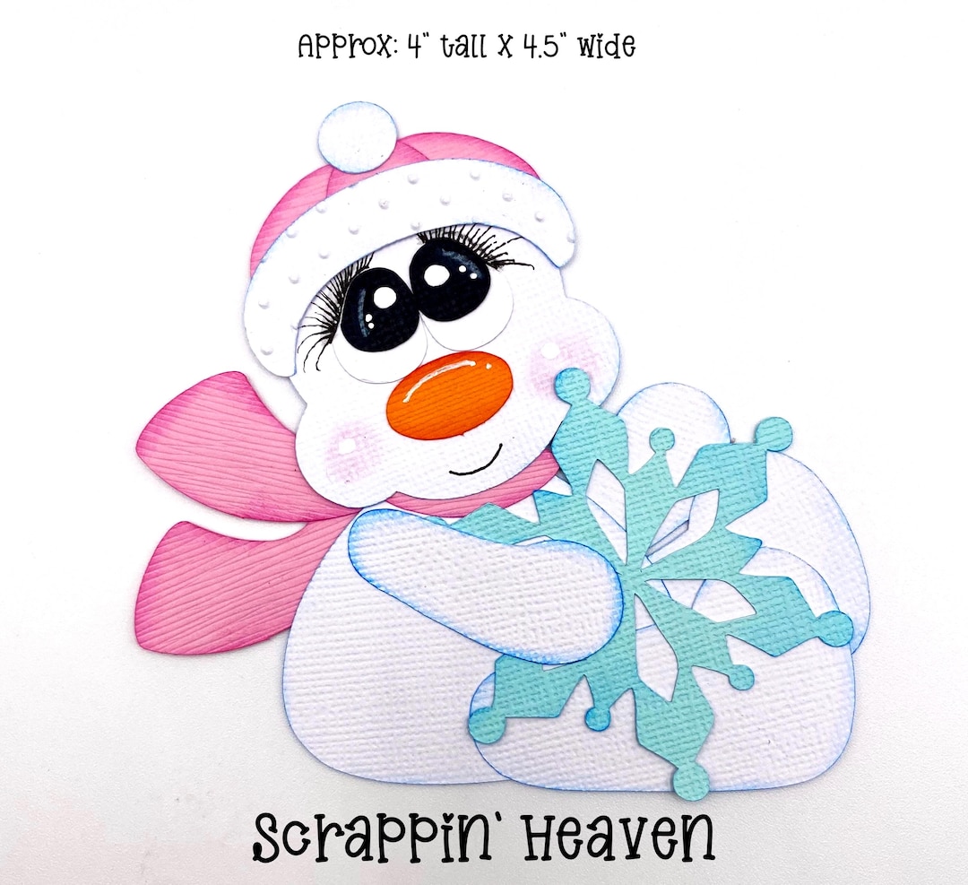 Snowman Die Cut Winter Layered Scrapbook Premade Paper Piecing ...