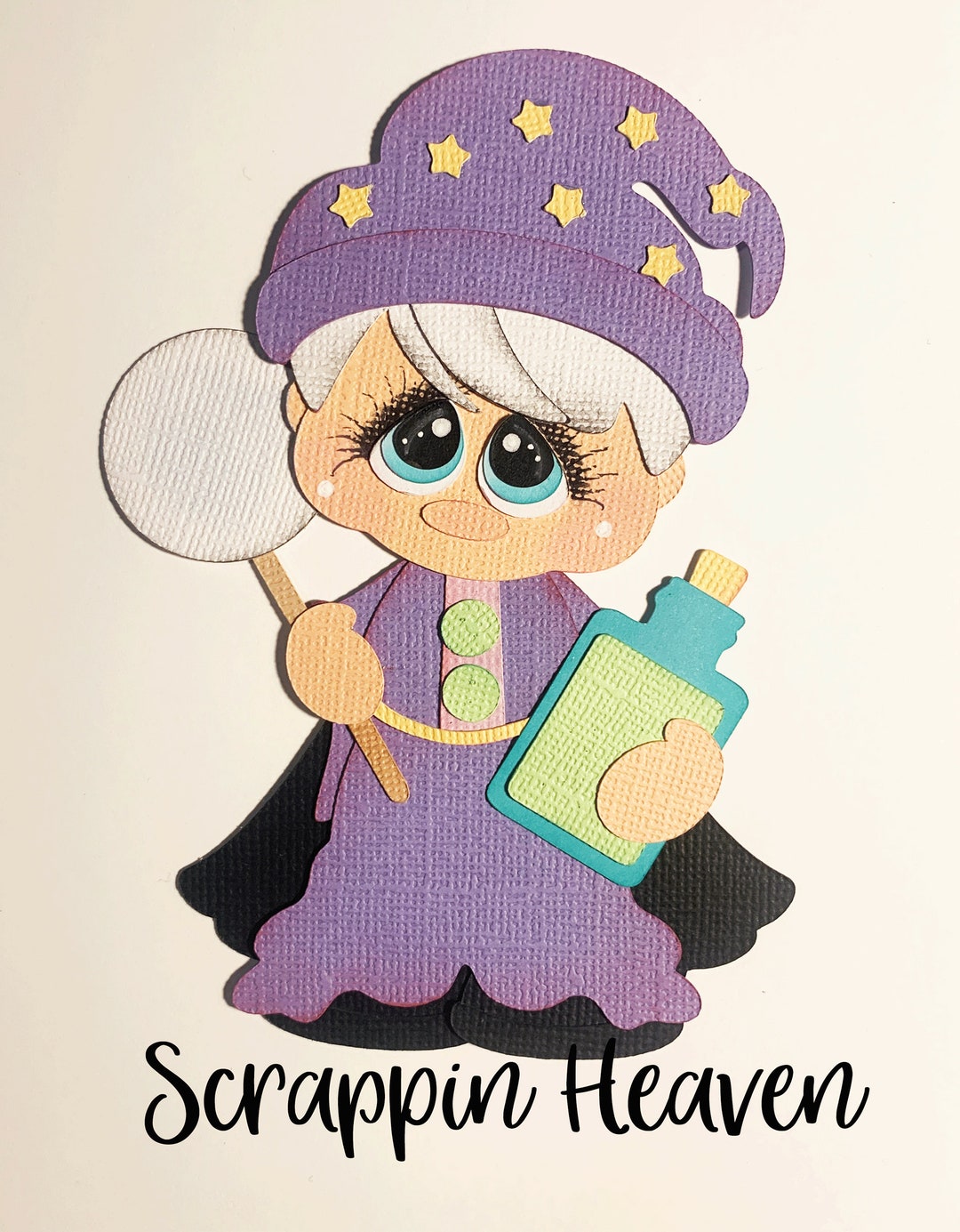 Wizard Magic Die Cut, Halloween Die Cut, Layered Die Cut, Premade Paper Piecing, Scrapbook