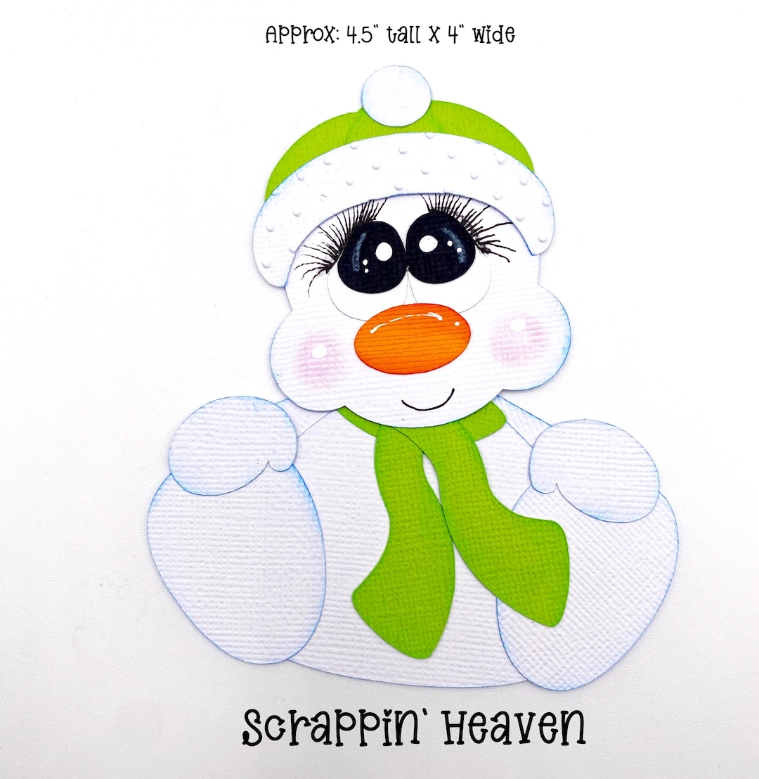 Snowman Die Cut Winter Layered Scrapbook Premade Paper Piecing ...