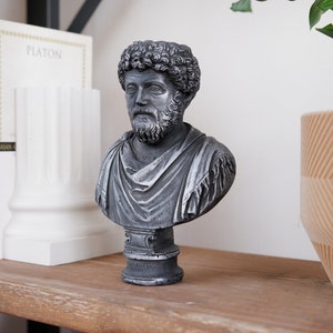 MARCUS AURELIUS STATUE, Philosopher Roman Emperor , Handmade Marble Powder No Base