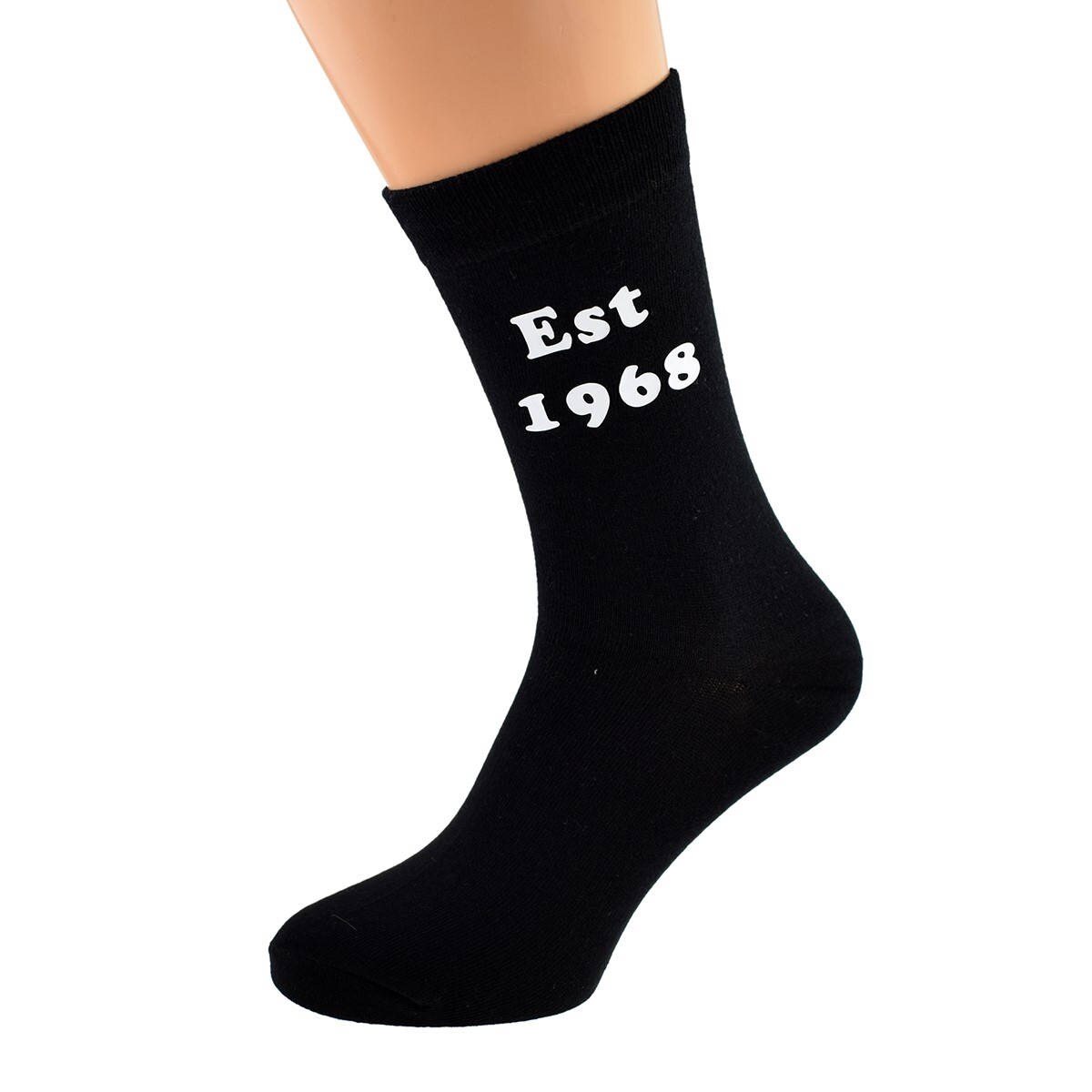 Image of Est 1968 Mens Black Socks Great 50Th Birthday Gift