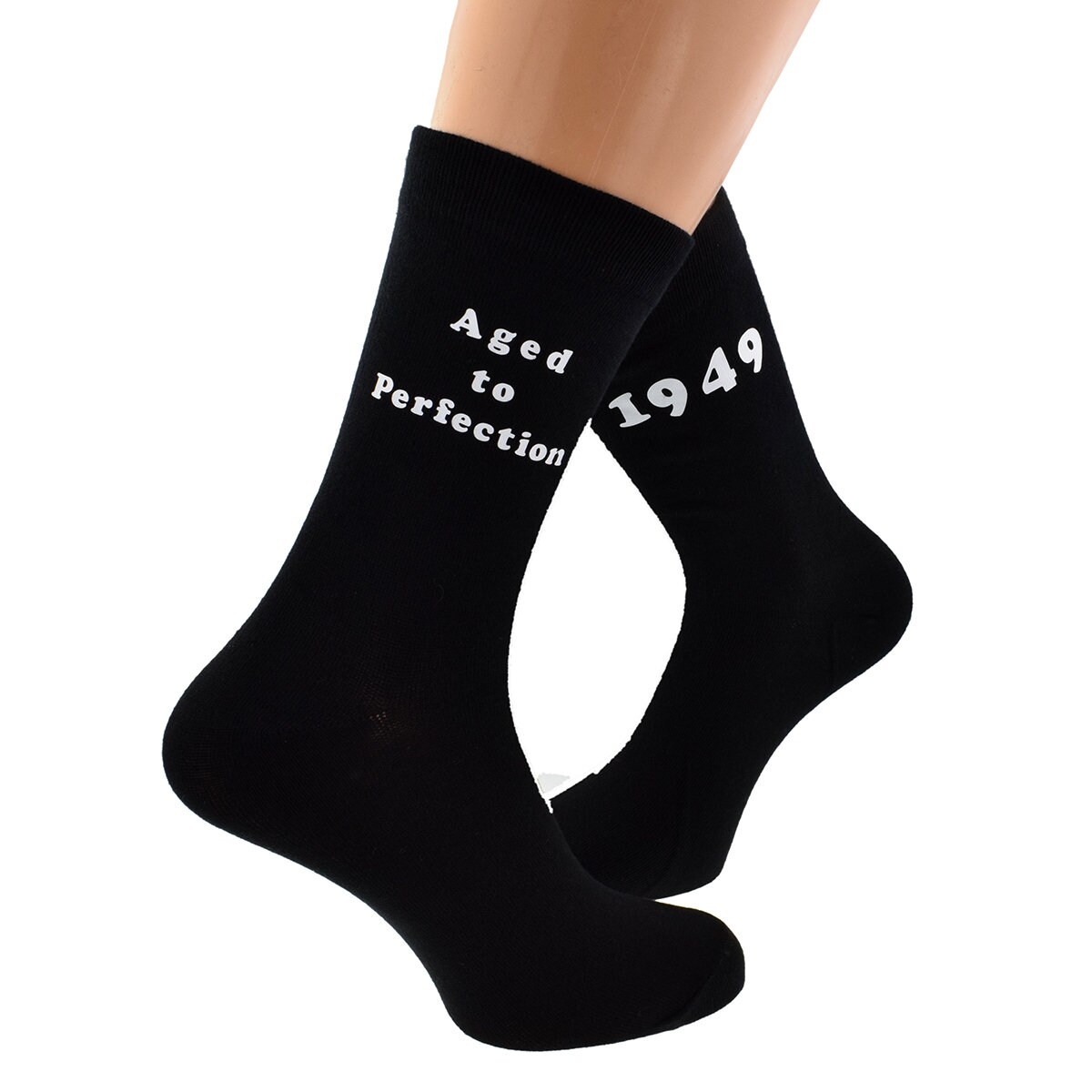 Image of Aged To Perfection 1949 Mens Black Socks Great 70Th Birthday Gift